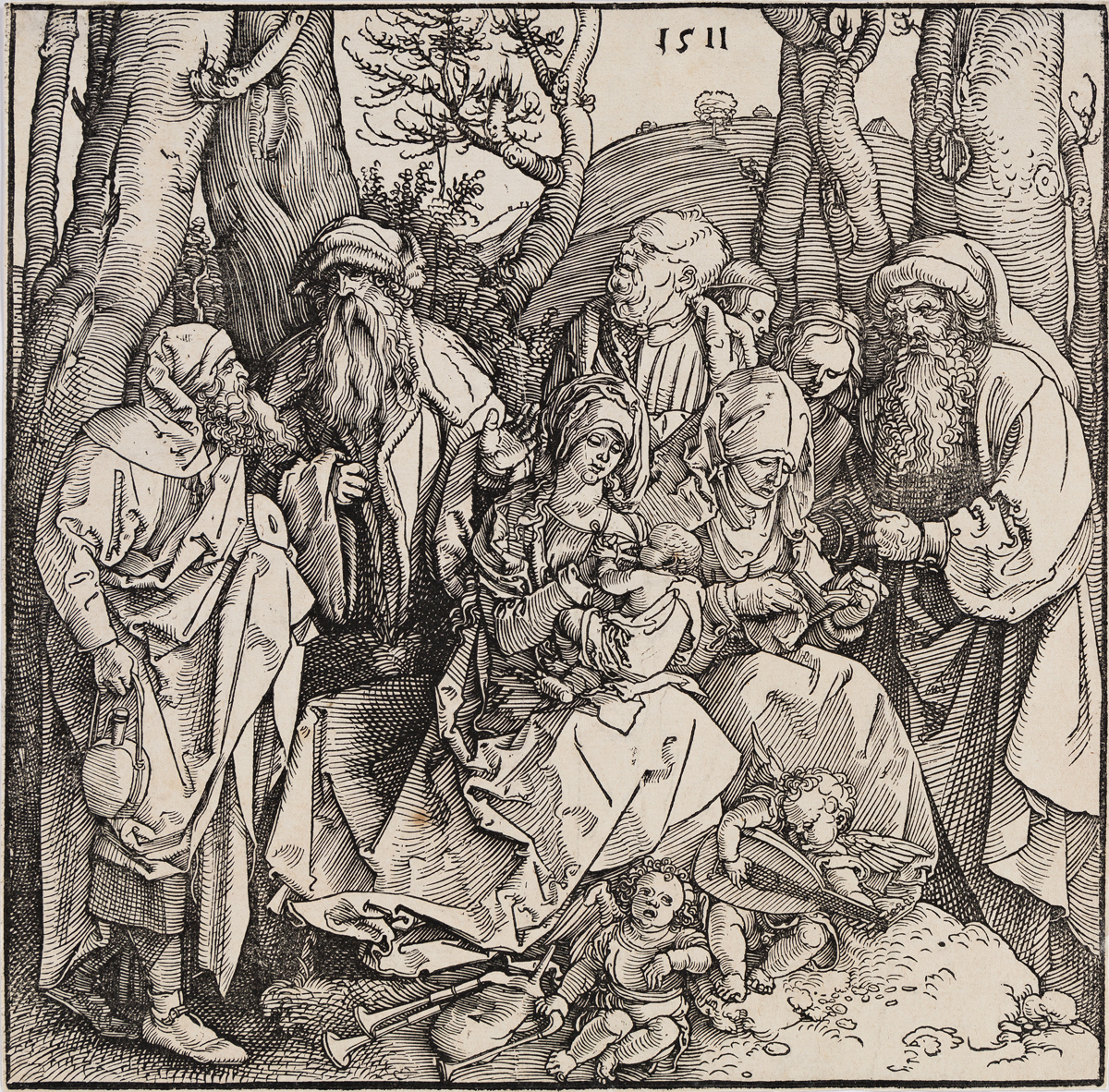 ALBRECHT DÜRER The Holy Kinship with the Lute-Playing Angels.